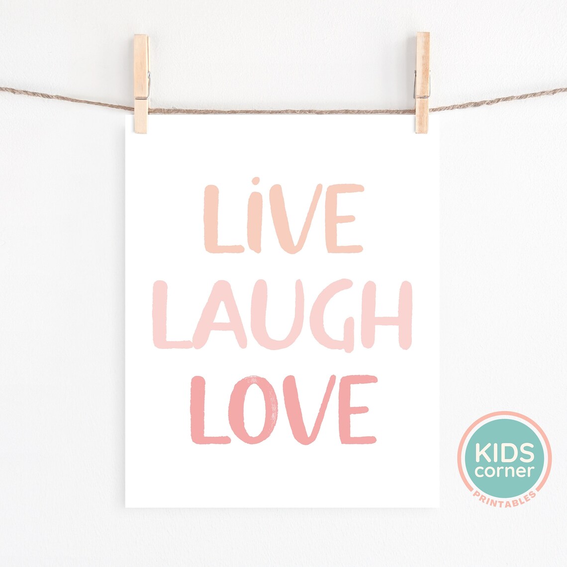 Live Laugh Love Nursery Affirmation Art Print - Image 2