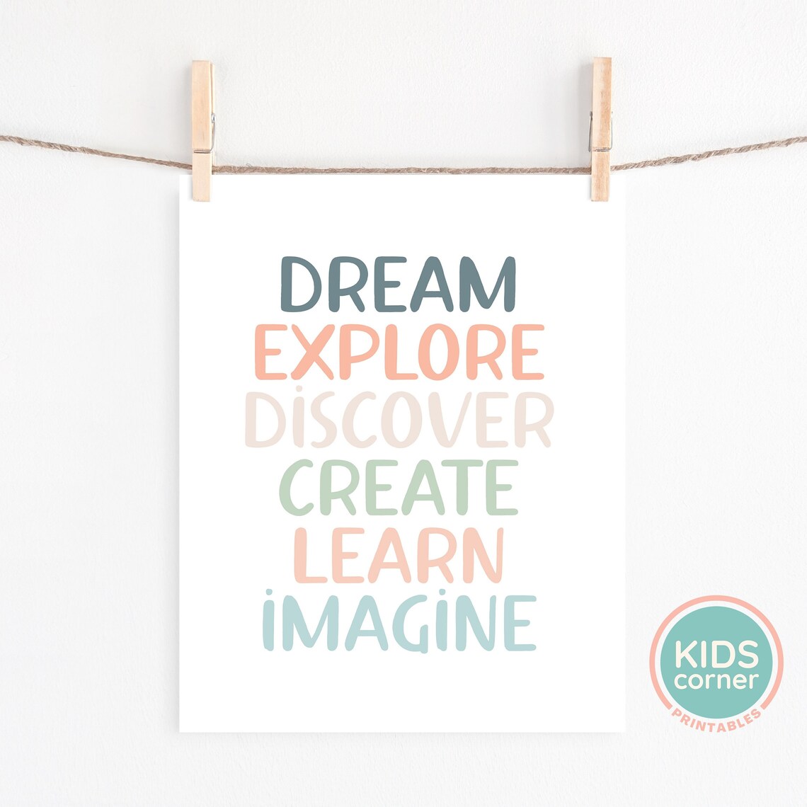 Dream Explore Discover Create Learn Imagine Boho Art Print - Image 2