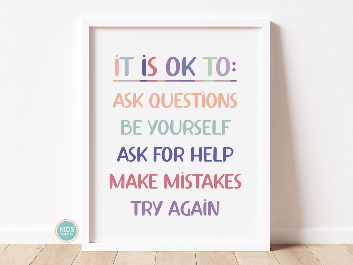 It Is OK To Ask Questions Classroom Art Print - Image 2