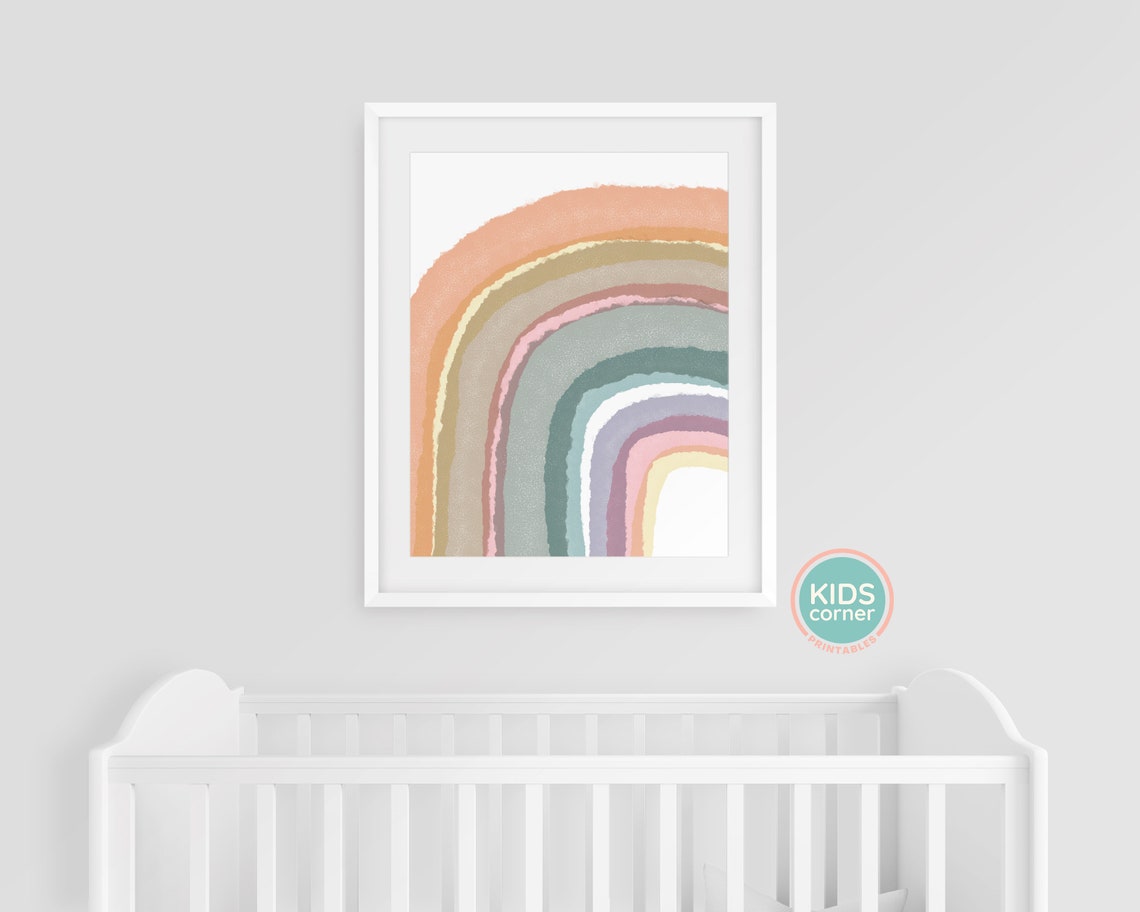 Boho Rainbow Warm Earthy Tones Nursery Wall Decor Arch Art Poster - Image 3