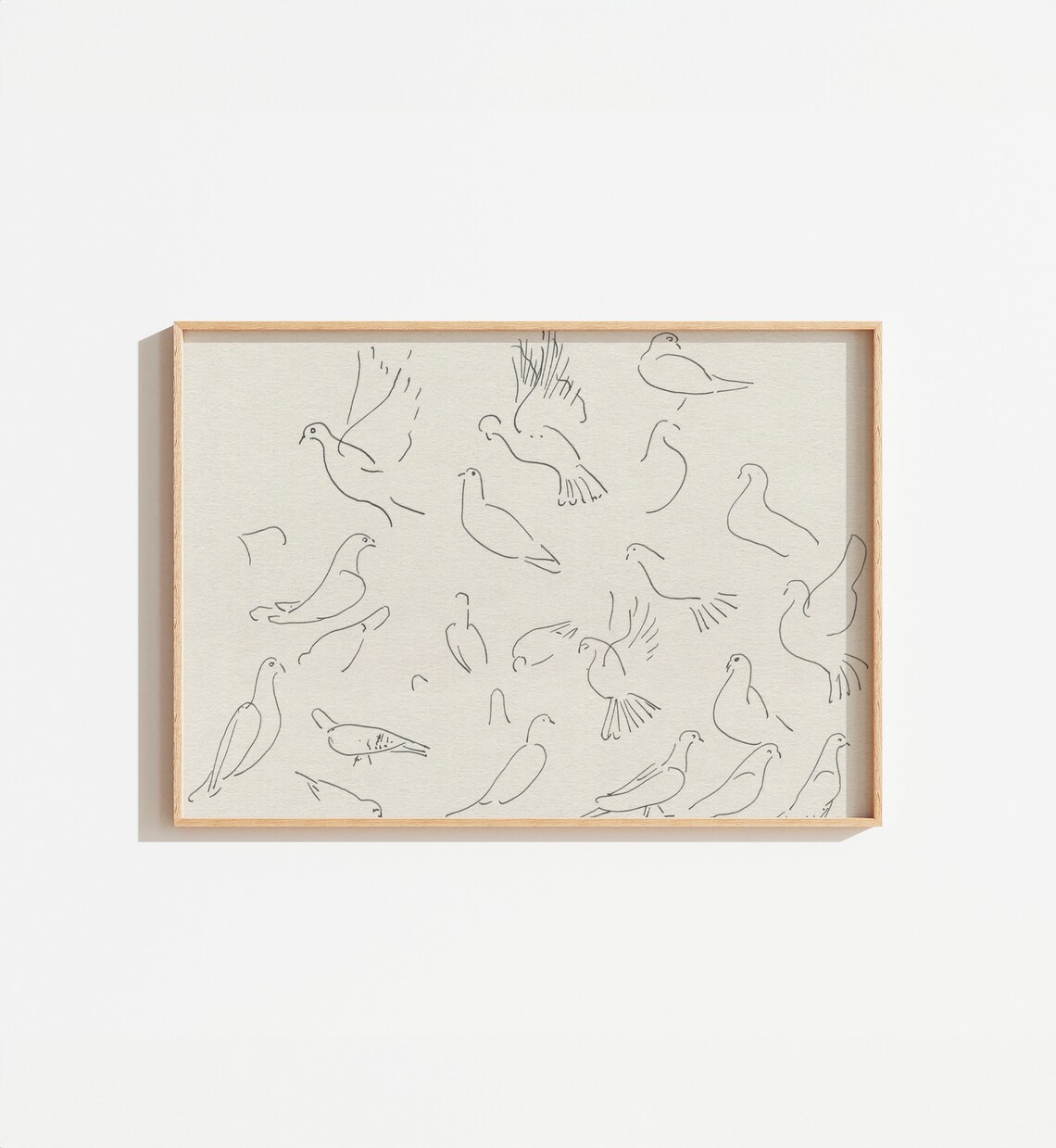 Vintage Bird Drawing, Antique Rustic Wall Art