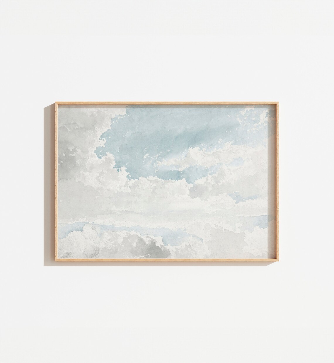 Vintage Cloud Painting, Neutral Sky Landscape Art Print