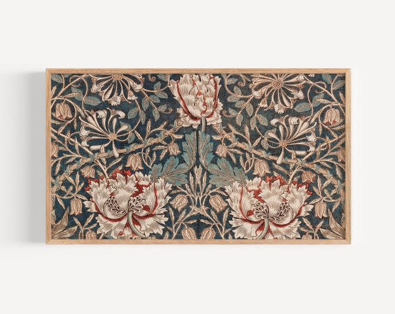 Vintage Floral Textile Pattern Art Print