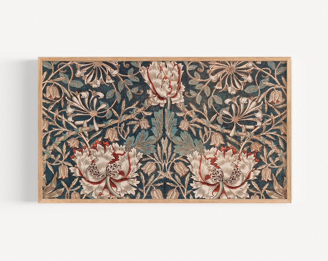 Vintage Floral Textile Pattern Art Print