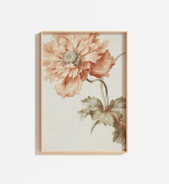 Vintage Floral Watercolor Painting, French Countryside