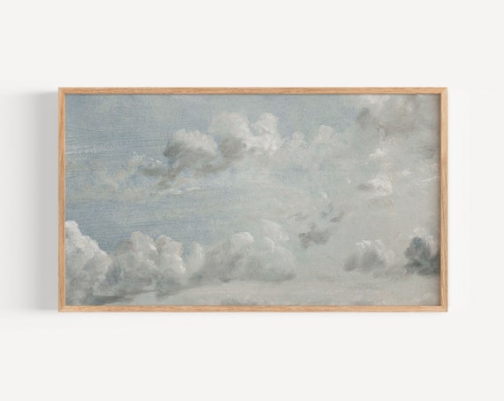 Muted Cloud Painting, Vintage Spring Art Print