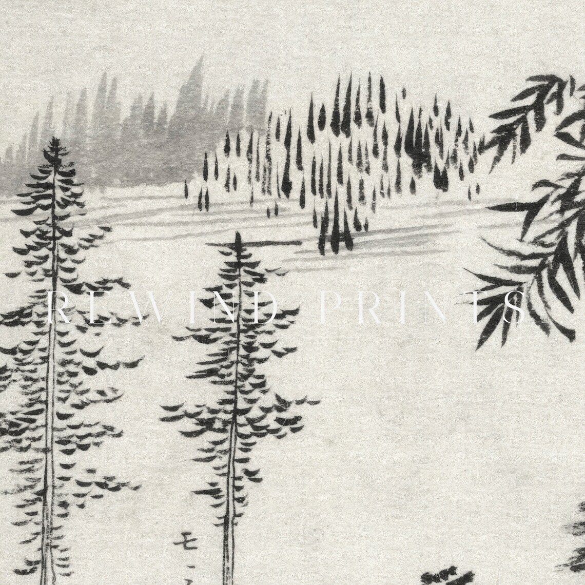 Vintage Tree Drawing, Antique Tree Sketch Art Print - Image 2
