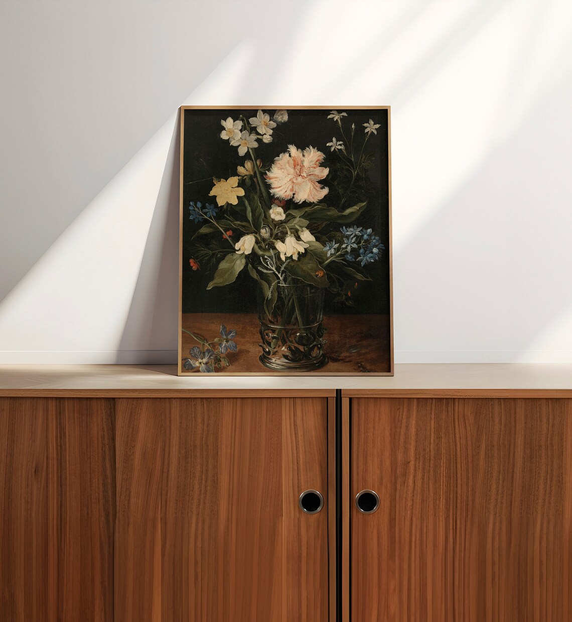Vintage Moody Still Life Flower Vase Art Print - Image 3