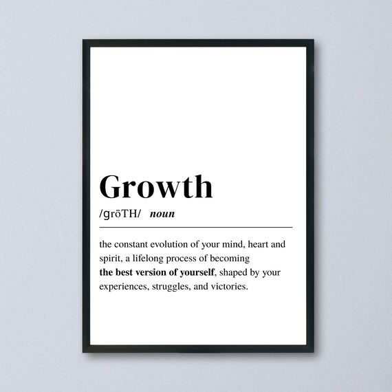Growth Definition Minimalist Typography Motivational Quote Poster