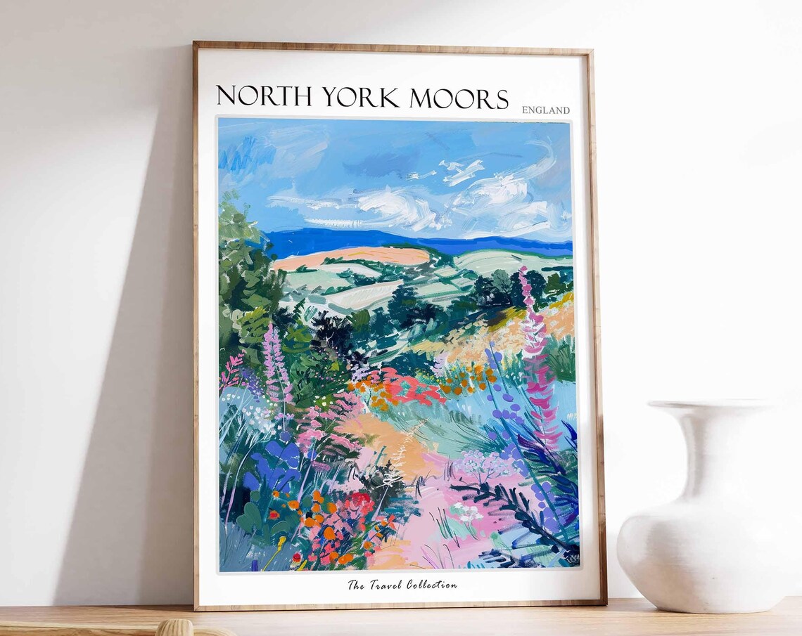 North York Moors England Heather Garden Moorland View Poster