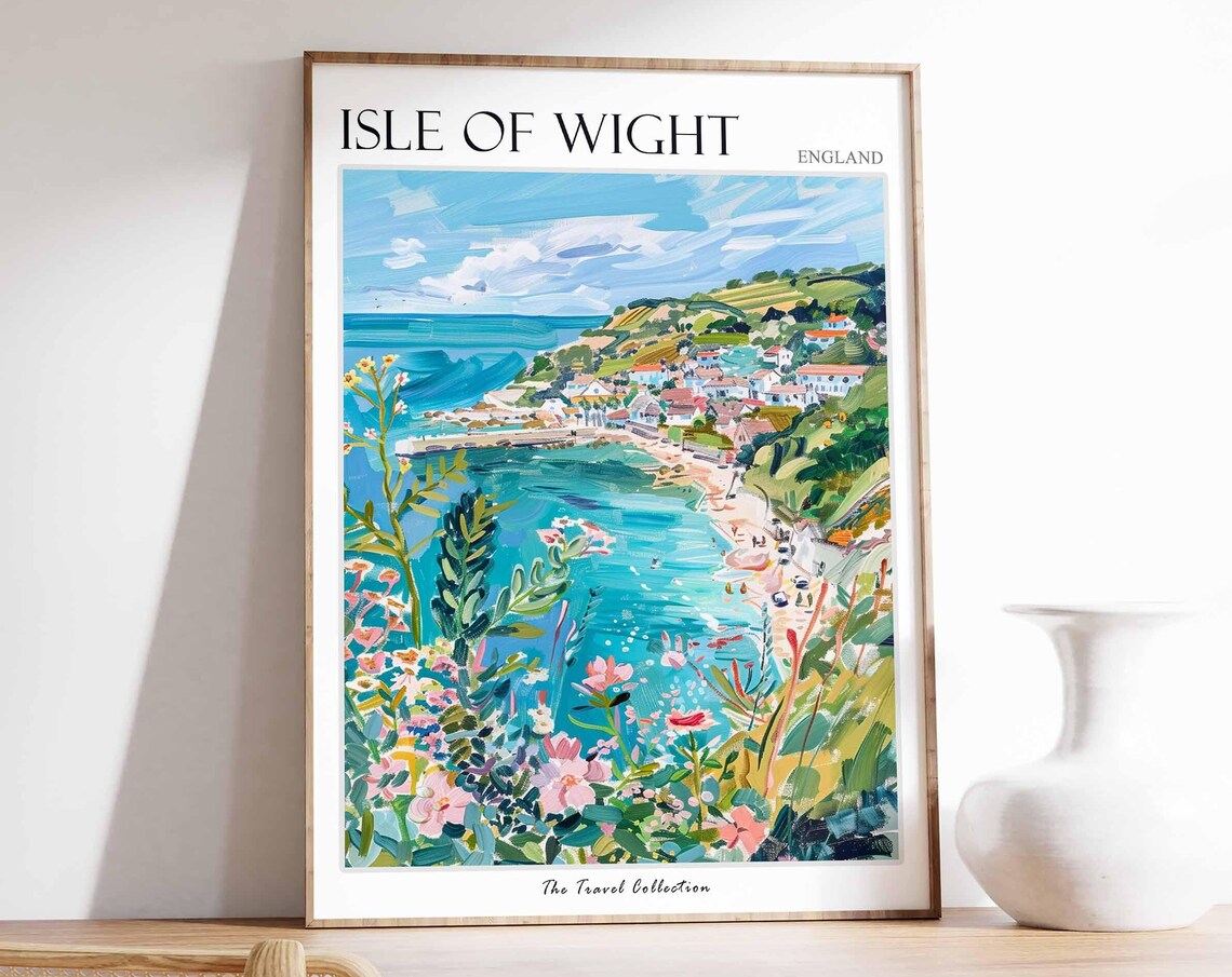 Isle Of Wight Travel Poster, Coastal Beach Decor