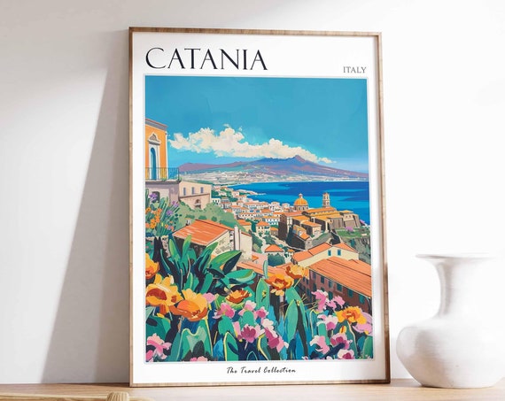 Catania Poster Italian Travel Print Catania Travel Art Catania Wall Art Italian Travel Catania Home Decor Catania Travel Gift