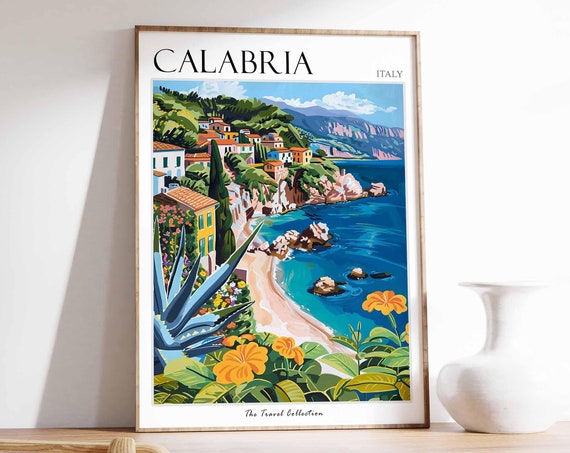Calabria Poster Italian Travel Print Calabria Travel Art Calabria Wall Art Italian Travel Calabria Home Decor Calabria Travel Gift