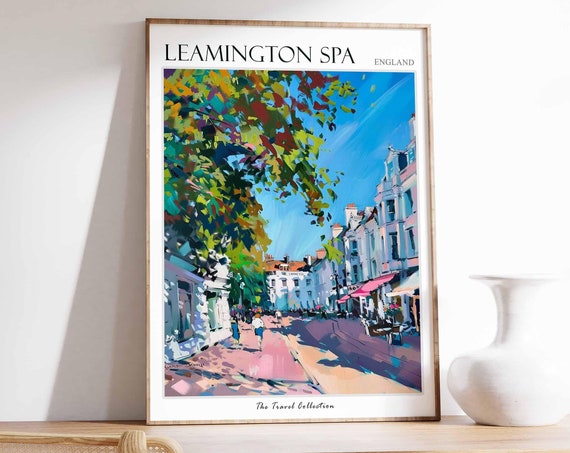 Leamington Spa Poster England Travel Print British Decor United Kingdom Travel Poster Leamington Spa Gift Leamington Spa Travel Poster