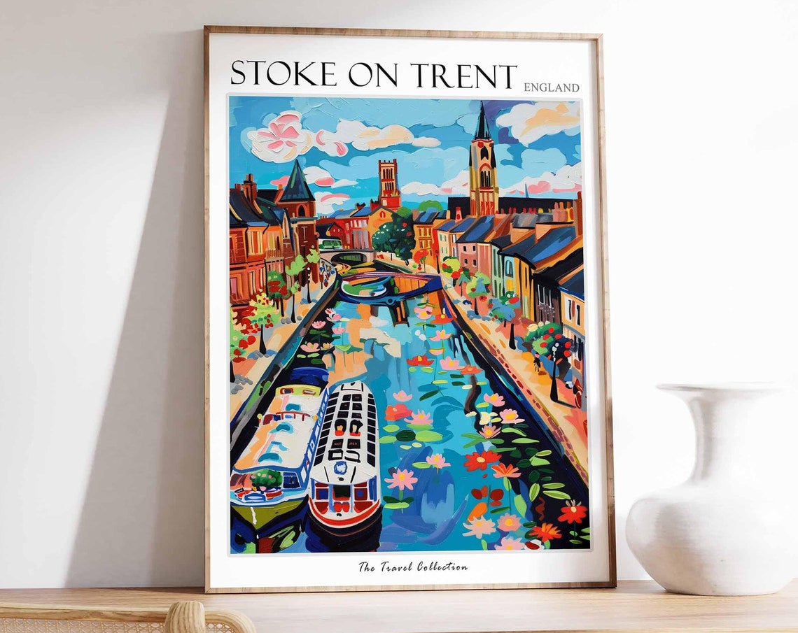 Stoke On Trent Poster England Travel Print British Decor United Kingdom Travel Poster Stoke On Trent Gift Stoke On Trent Travel Poster