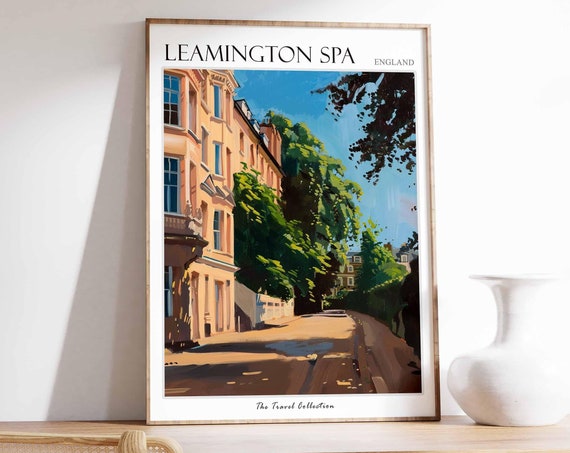 Leamington Spa Poster England Travel Print British Decor United Kingdom Travel Poster Leamington Spa Gift Leamington Spa Travel Poster