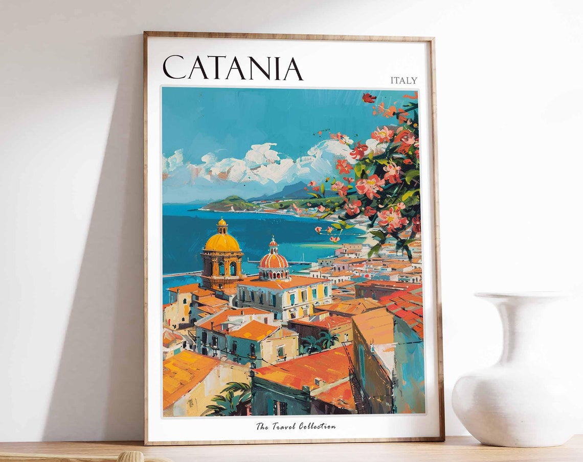 Catania Poster Italian Travel Print Catania Travel Art Catania Wall Art Italian Travel Catania Home Decor Catania Travel Gift