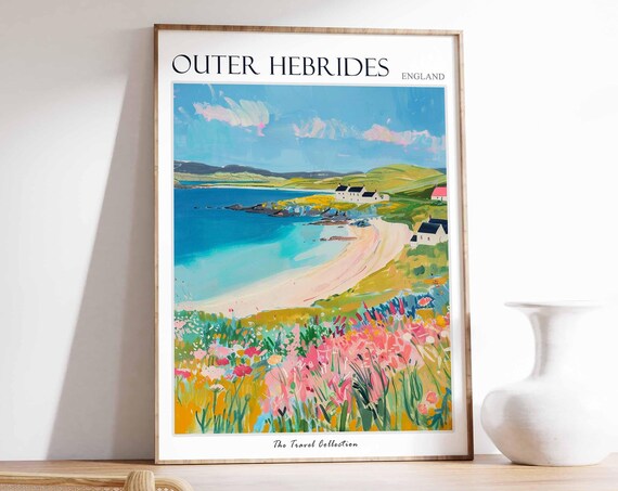 Outer Hebrides Poster Scotland Poster Island Poster Scottish Highlands Coastal Wall Art Travel Print Beach House Decor Scottish Decor