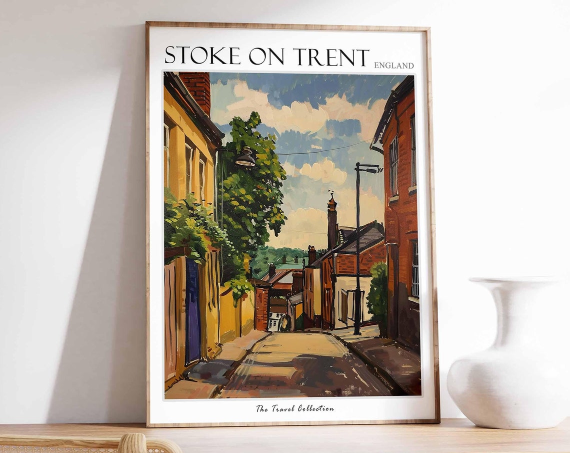 Stoke On Trent Poster England Travel Print British Decor United Kingdom Travel Poster Stoke On Trent Gift Stoke On Trent Travel Poster