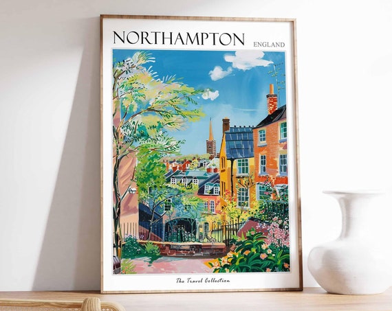 Northampton Poster England Travel Print British Decor United Kingdom Travel Poster Northampton Gift Northampton Travel Poster