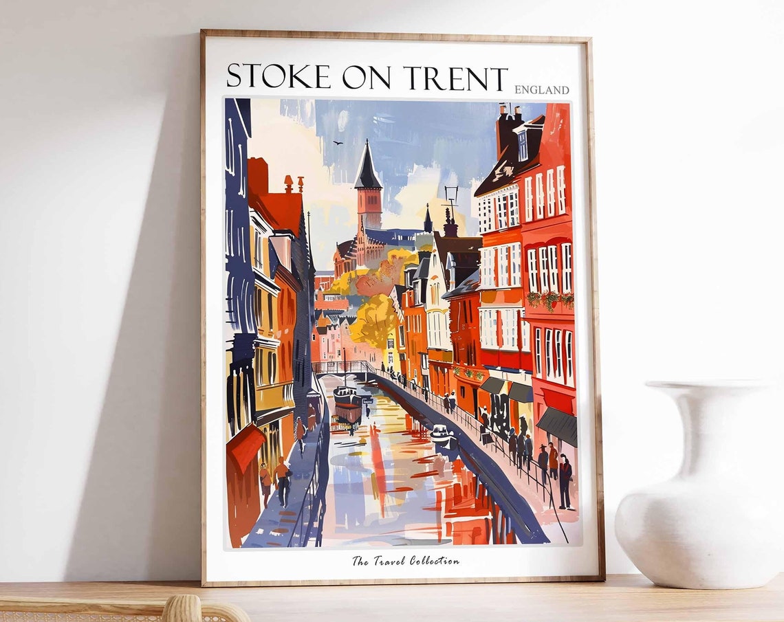 Stoke On Trent Poster England Travel Print British Decor United Kingdom Travel Poster Stoke On Trent Gift Stoke On Trent Travel Poster