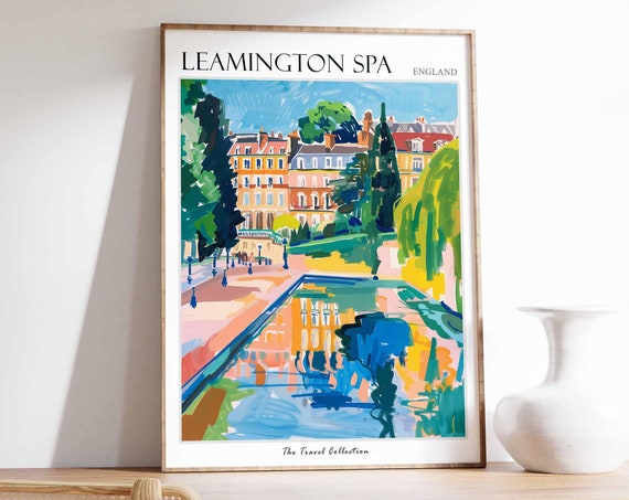 Leamington Spa Poster England Travel Print British Decor United Kingdom Travel Poster Leamington Spa Gift Leamington Spa Travel Poster