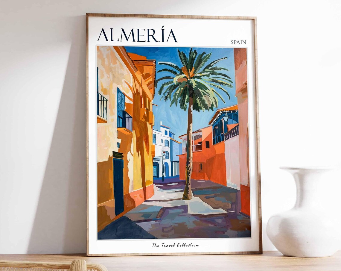 Almeria Poster Almeria Travel Print Spain Wall Art Spanish Travel Print Tropical Decor Almeria Gift Almeria Travel Poster