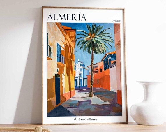 Almeria Poster Almeria Travel Print Spain Wall Art Spanish Travel Print Tropical Decor Almeria Gift Almeria Travel Poster