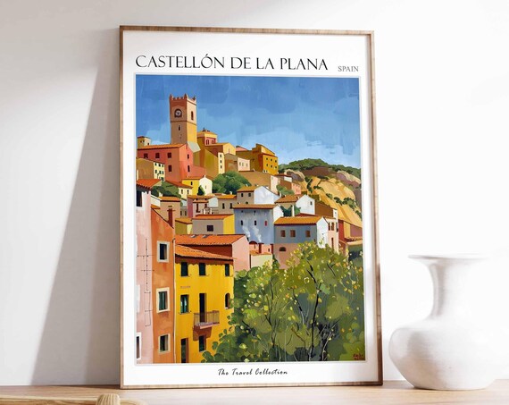 Castelln De La Plana Poster Castelln De La Plana Travel Print Spain Wall Art Spanish Travel Print Tropical Decor