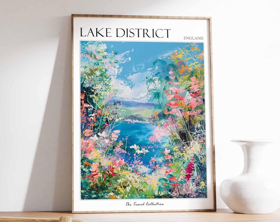 Lake Of Distict Poster Mountain Poster England Poster Lake District National Park Hiking Poster Cumbria Poster English Countryside