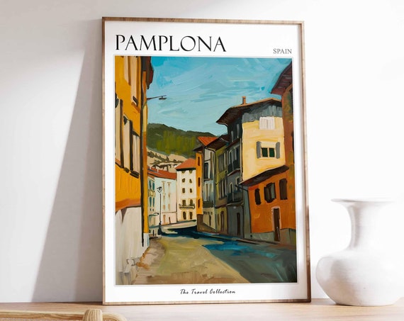 Pamplona Poster Spanish Travel Print Pamplona Travel Art Pamplona Wall Art Spanish Travel Spanish Wall Art Pamplona Gift