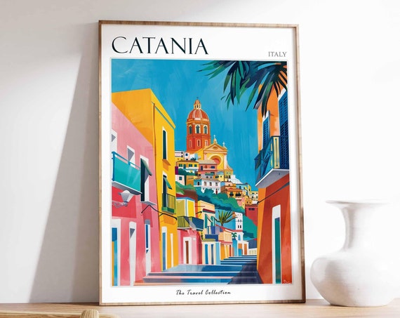 Catania Poster Italian Travel Print Catania Travel Art Catania Wall Art Italian Travel Catania Home Decor Catania Travel Gift