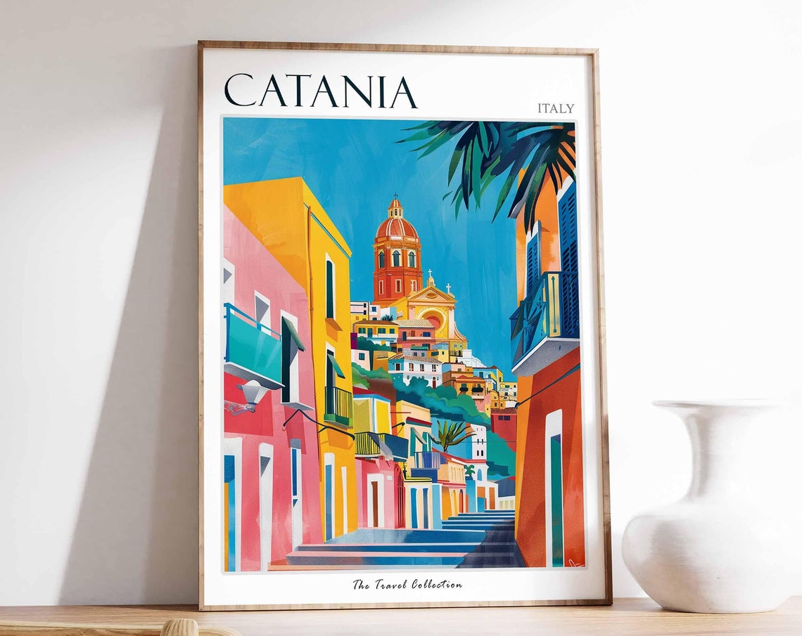 Catania Poster Italian Travel Print Catania Travel Art Catania Wall Art Italian Travel Catania Home Decor Catania Travel Gift