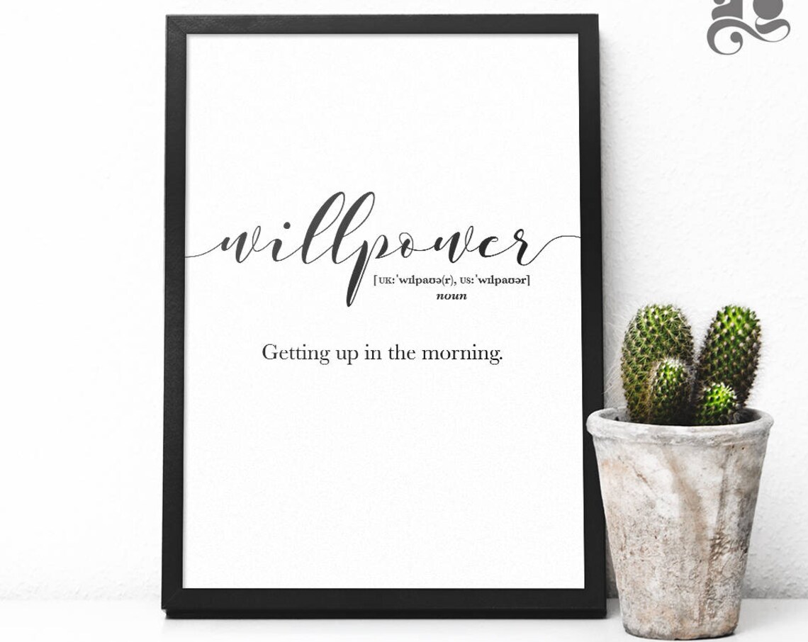Willpower Definition Funny Bedroom Sign Art Print - Image 2