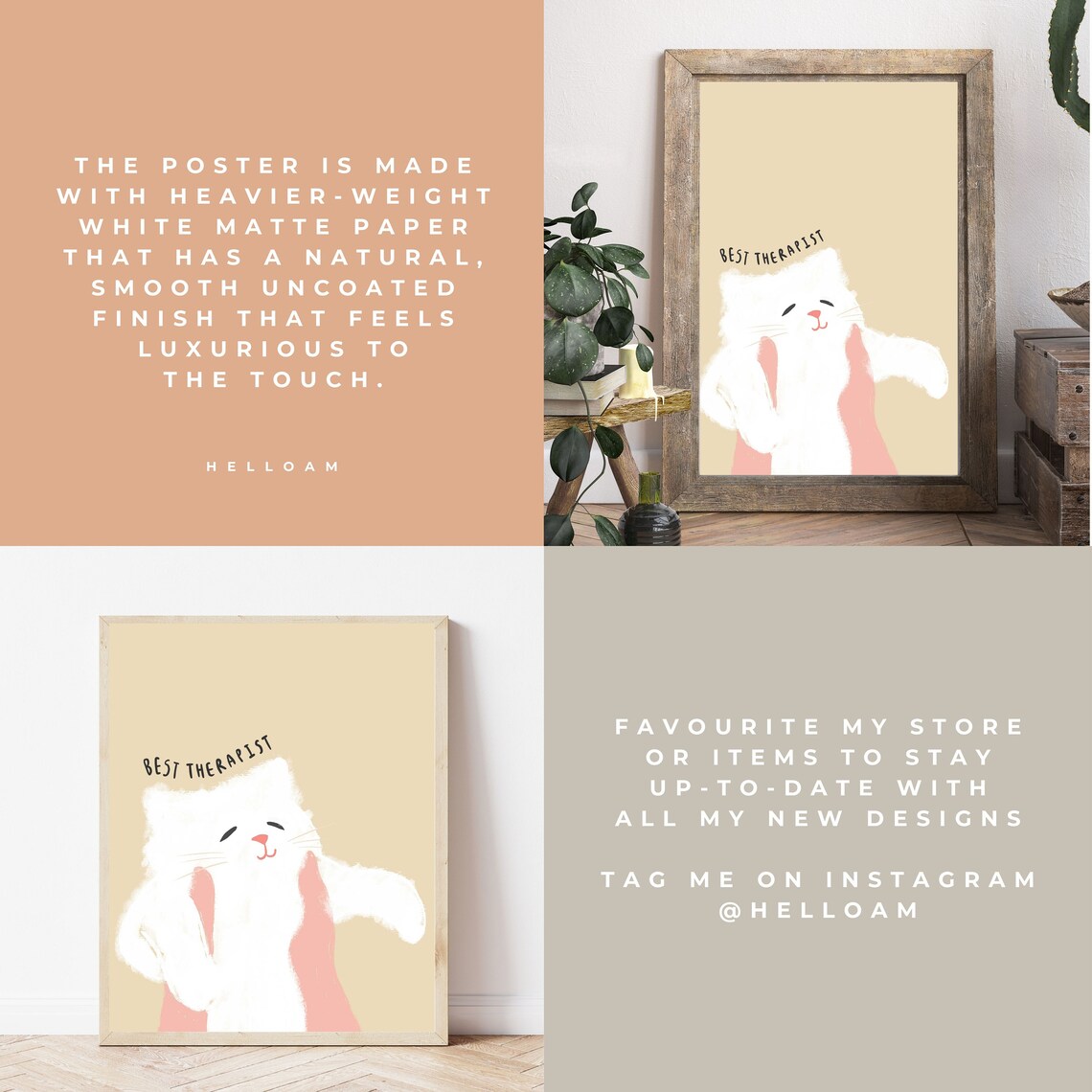 Therapy Cat Art Print, Psychology Office Decor - Image 2