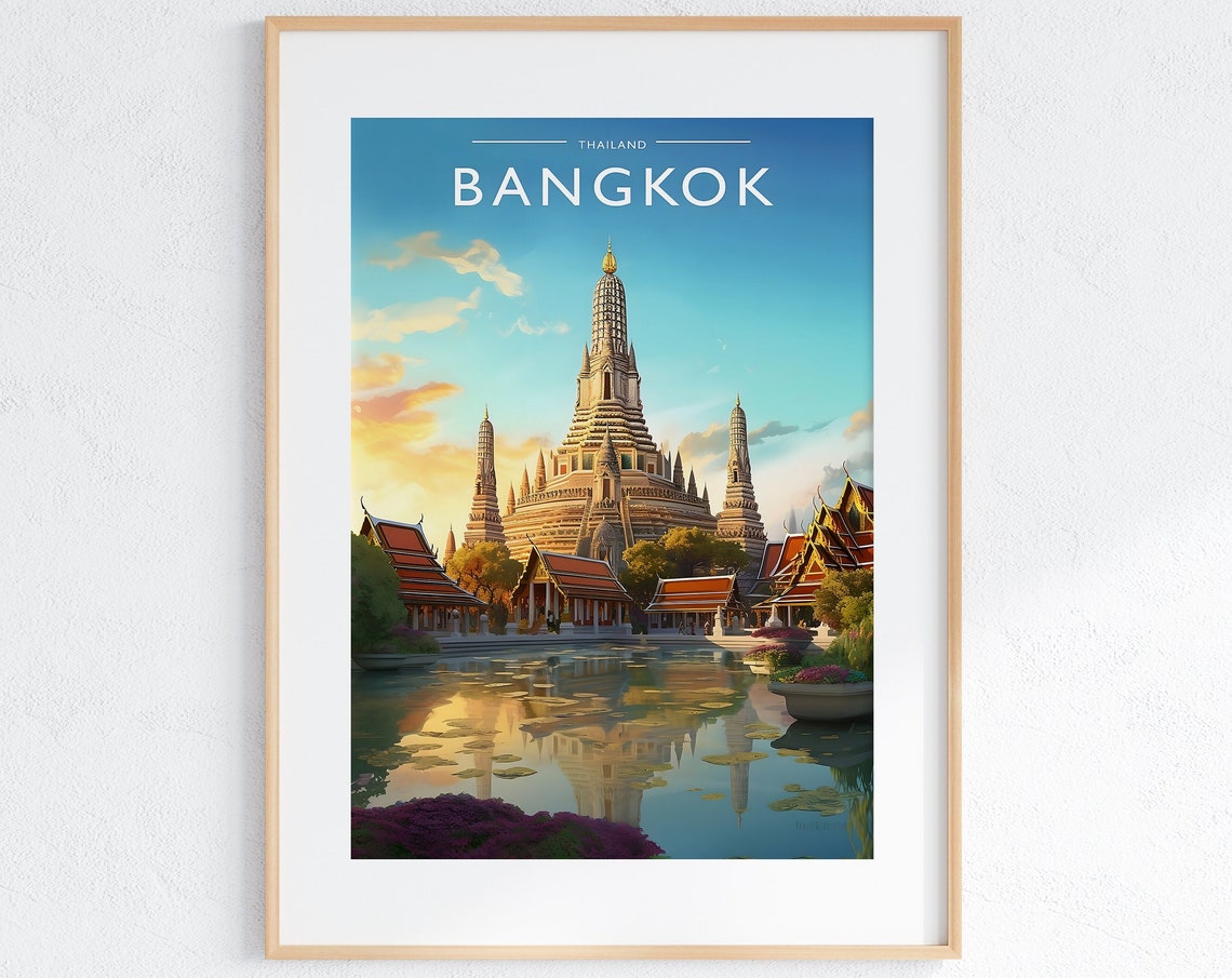 Bangkok Travel Print Art Bangkok Travel Gift Art Bangkok Travel Poster Gift Thailand Travel Art Thailand Poster Decor Bangkok City Wall Art