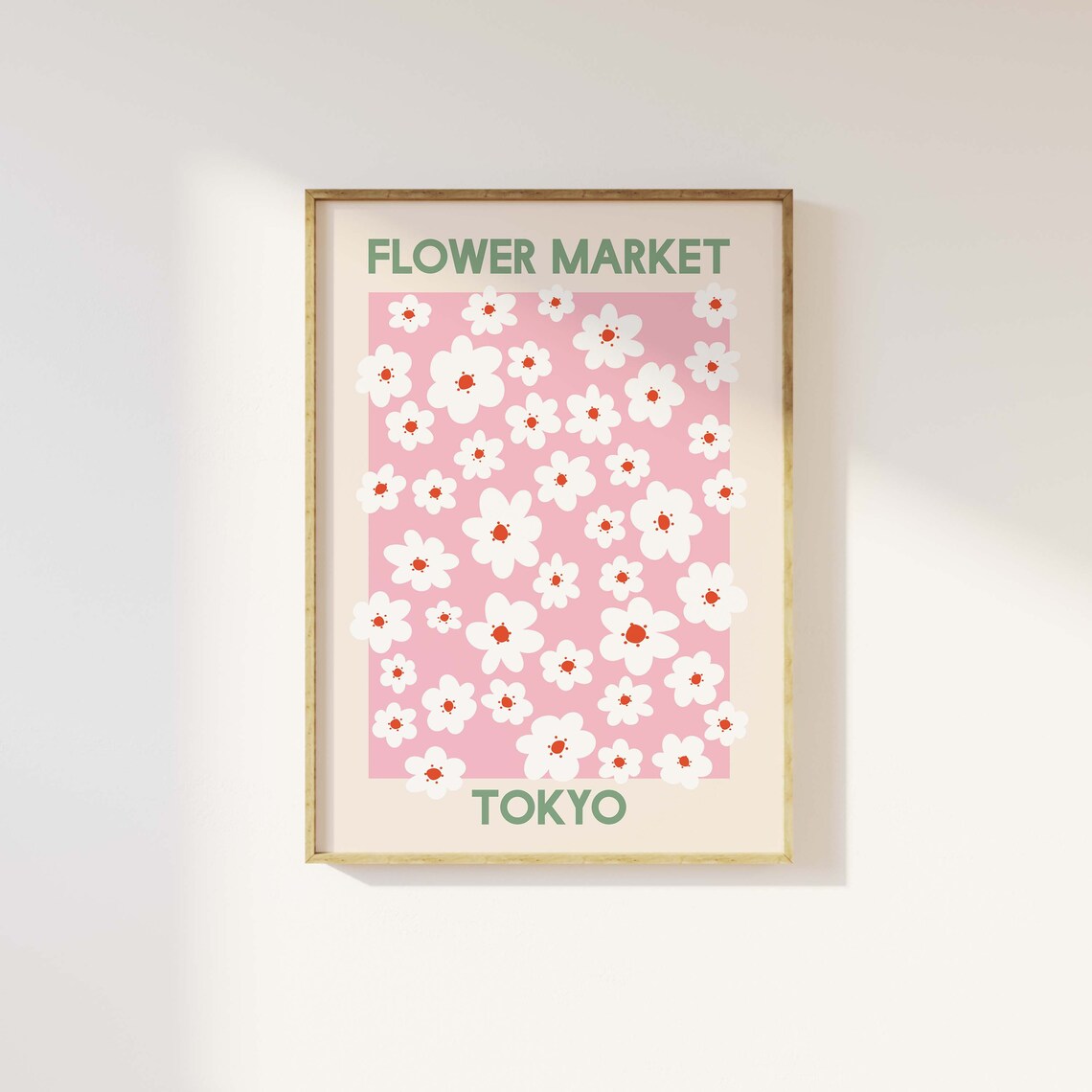 Flower Market Tokyo Cherry Blossom Pink Sakura Japan Art Poster - Image 4