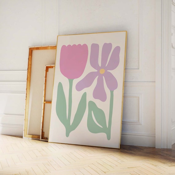 Abstract Floral Print Art Flower Wall Art Colorful Floral Art Print Cute Trendy Wall Art