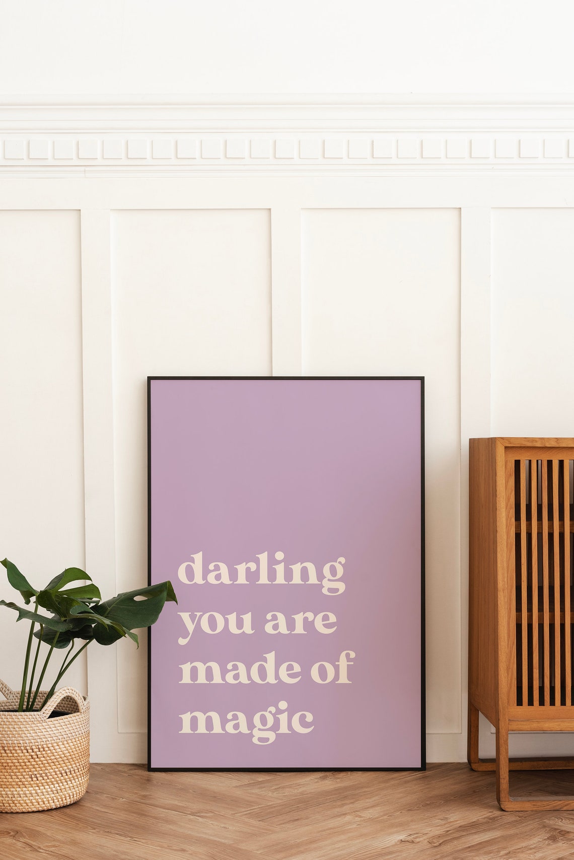 Darling You Are Made Of Magic Lavender Quote Typography Poster - Image 5