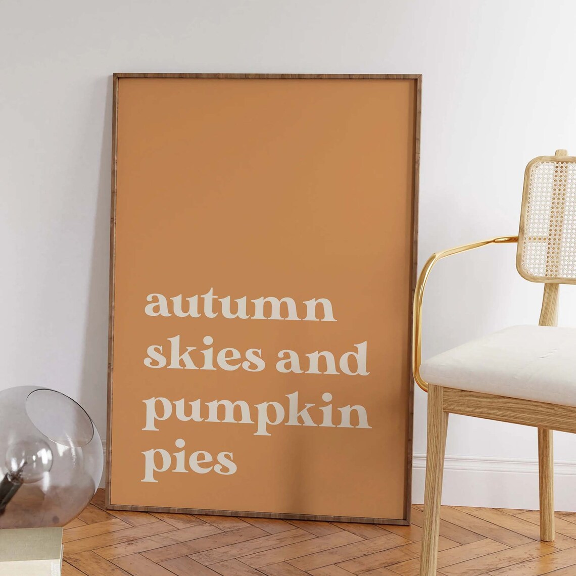 Autumn Skies And Pumpkin Pies Typography Minimal Fall Art Poster - Image 5