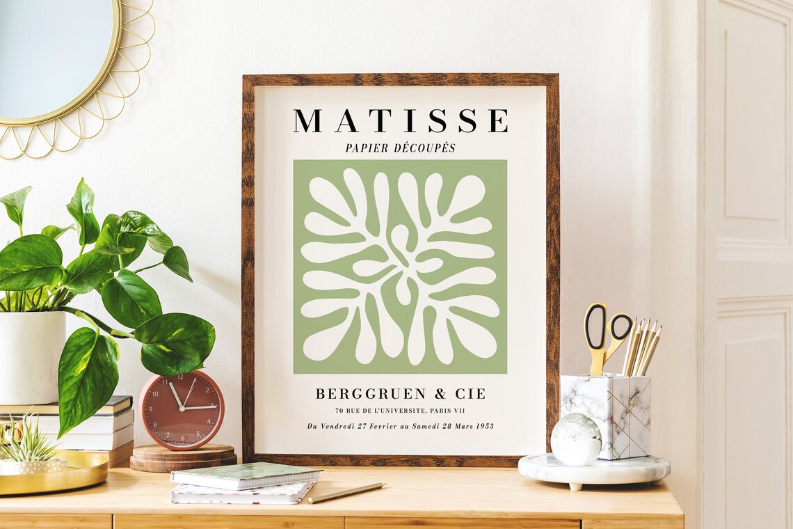 Matisse Papier Decoupes Paris 1953 Exhibition Green Art Poster - Image 2