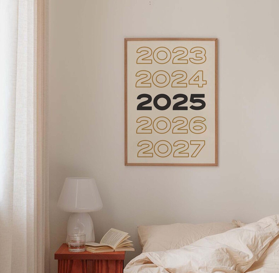 2025 New Year Countdown Black Gold Typographic Eve Party Poster - Image 3