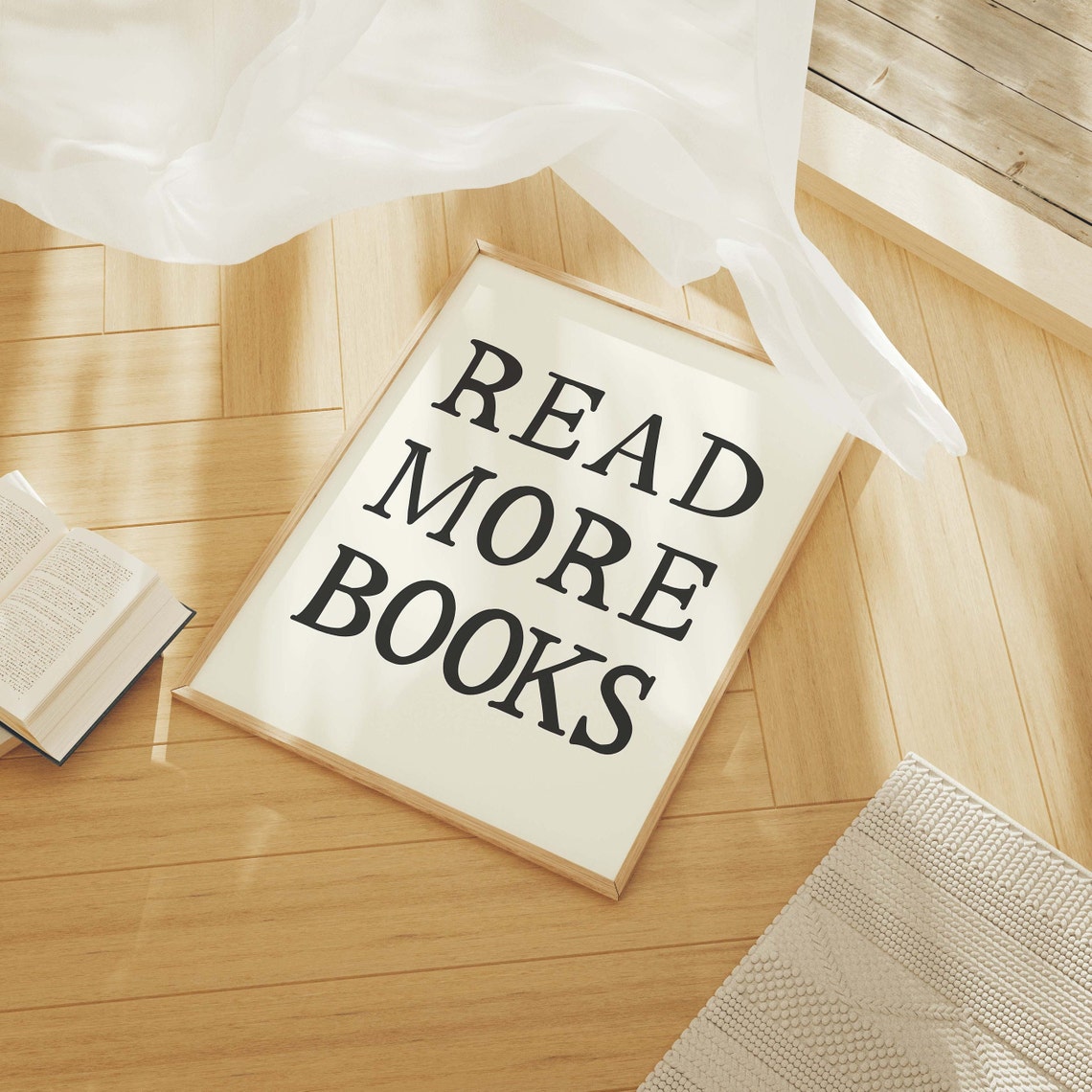 Read More Books Print Art Cute Library Decor Trendy Reading Poster Book Lover Wall Art Neutral Wall Art - Image 4