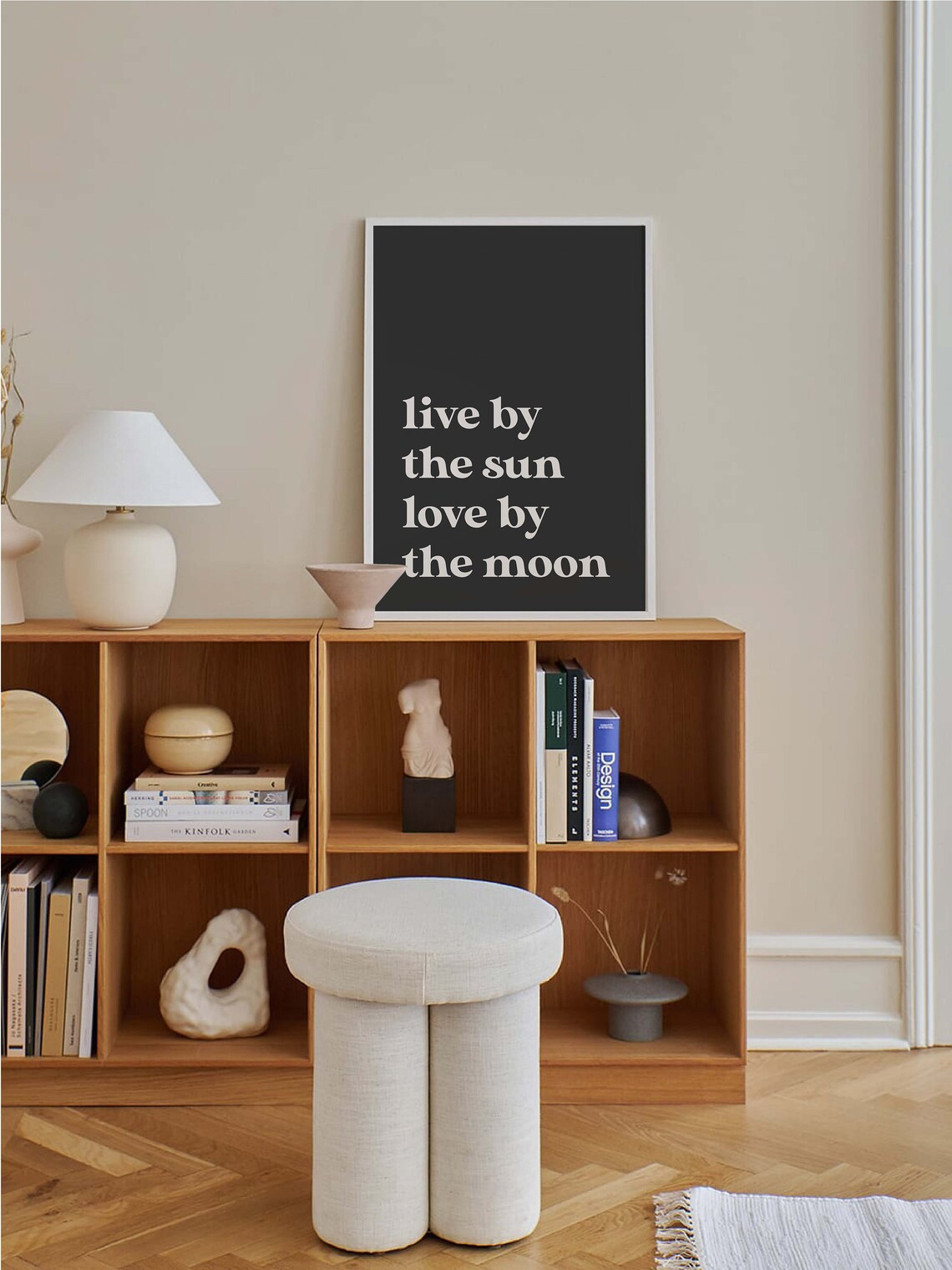 Live By The Sun Love By The Moon Black Minimal Quote Typography Poster - Image 6