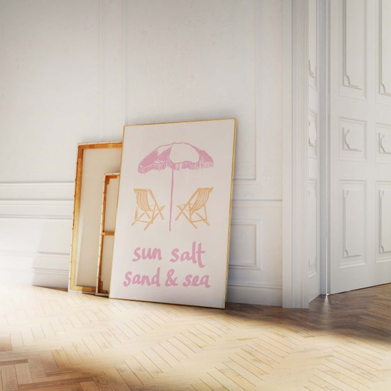 Beach Print Art Cute Summer Art Print Girly Wall Art Trendy Beach House Decor Coastal Wall Art