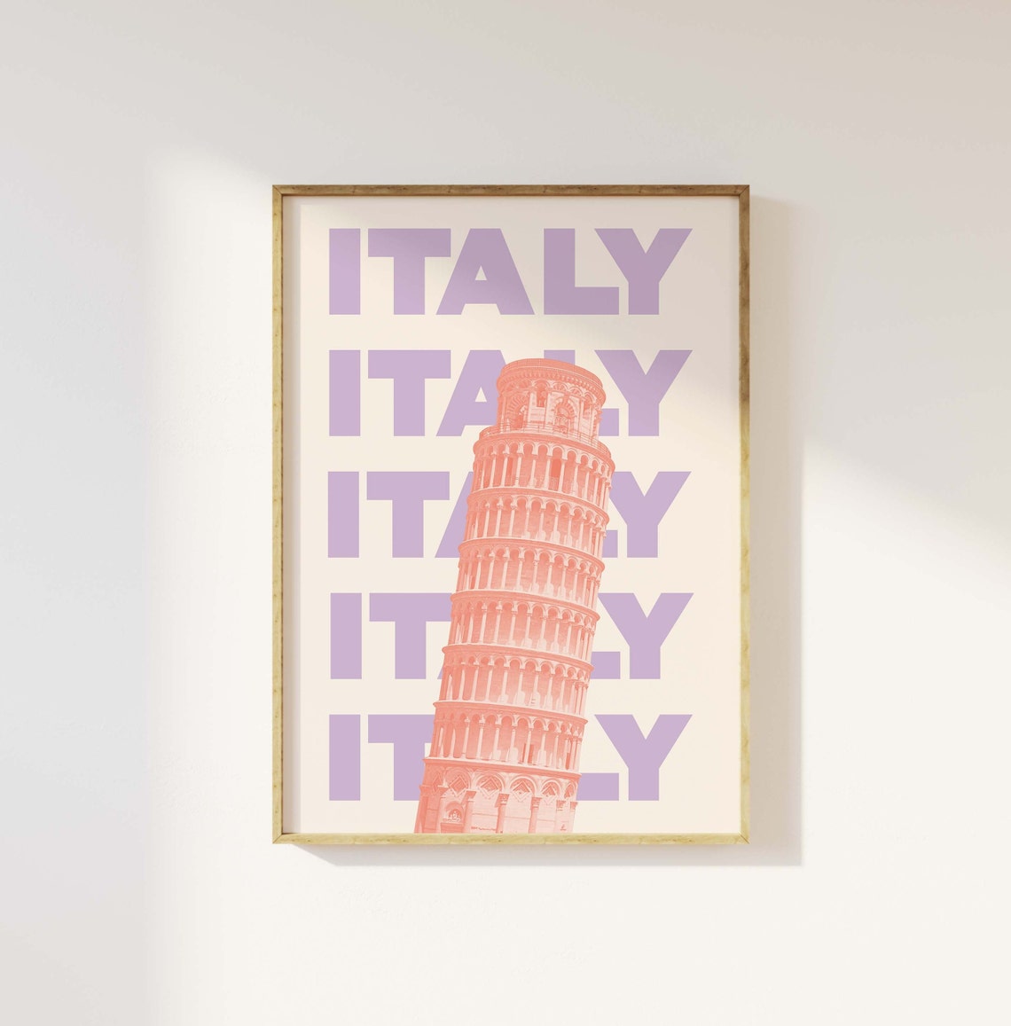 Italy Travel Print Art Italy Leaning Tower Of Pisa Travel Exhibition Print Cute Trendy Wall Art Italy Wall Art - Image 2
