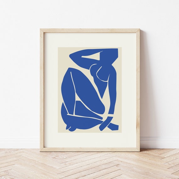 Matisse Exhibition Blue Nude Print Art Paper Cut Outs French Abstract Art Cute Trendy Wall Art