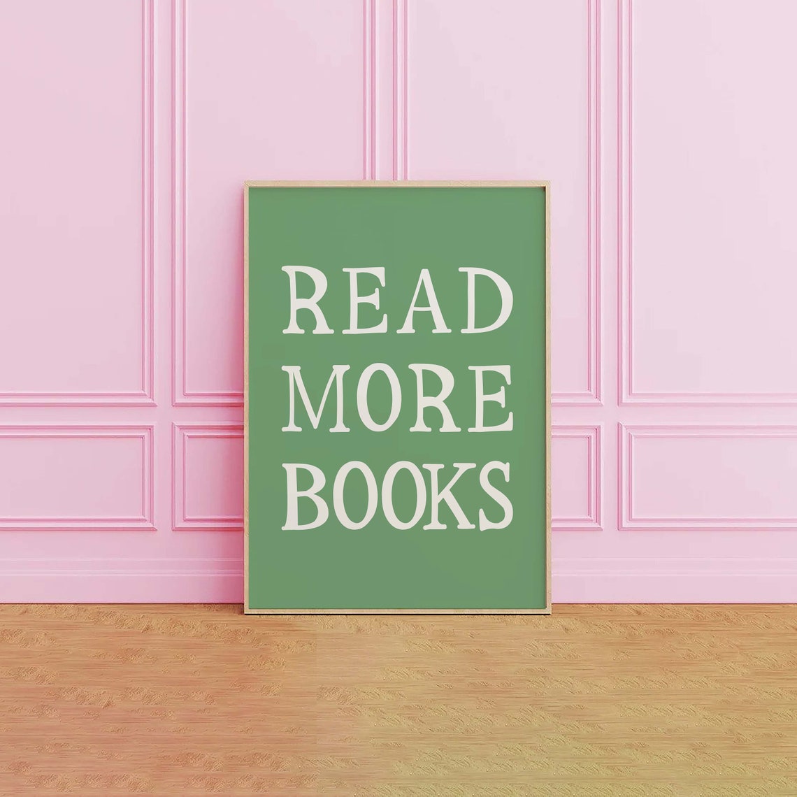 Read More Books Cream On Green Typographic Poster For Readers - Image 2