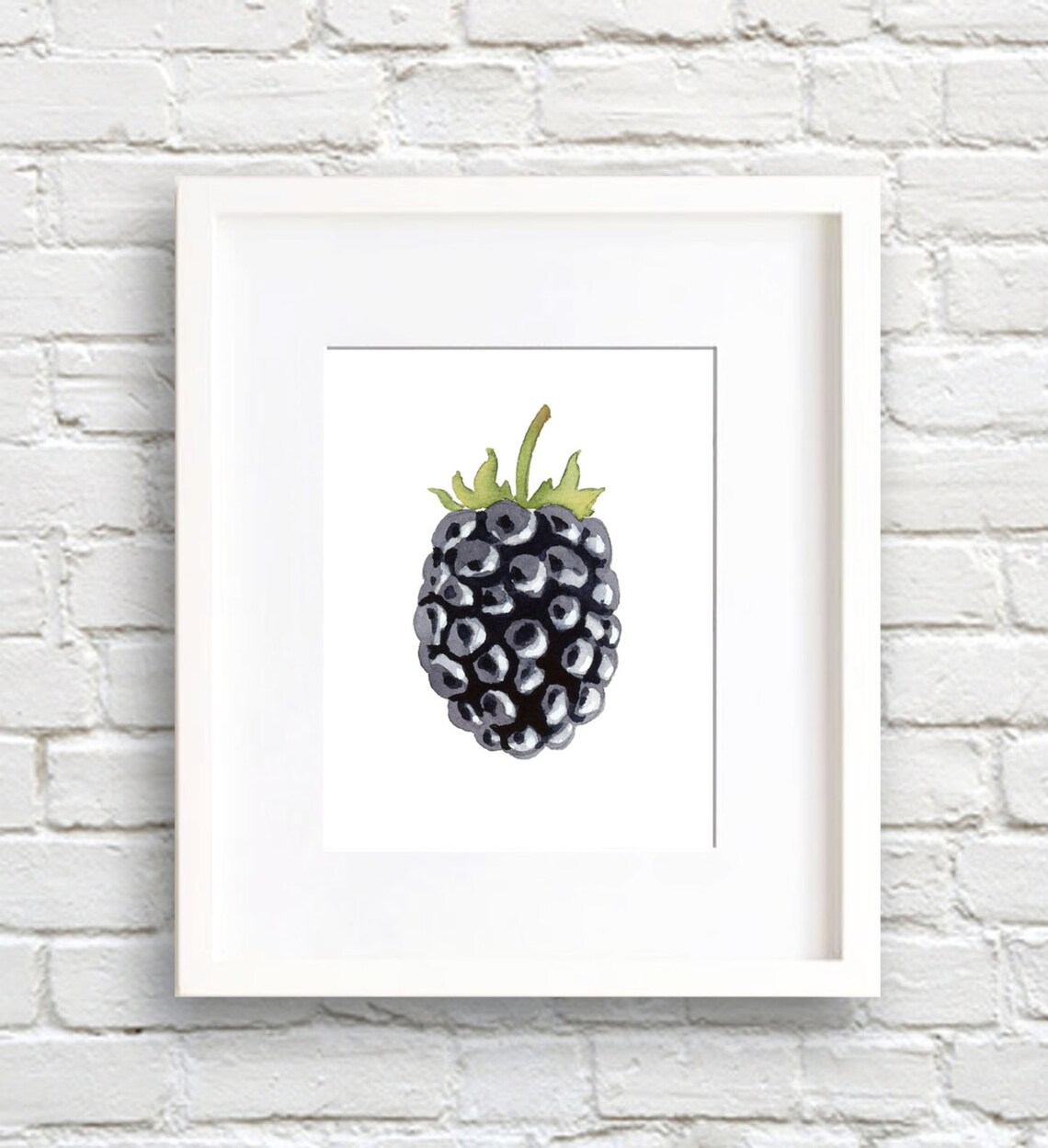 Blackberry Watercolor Kitchen Wall Art Poster