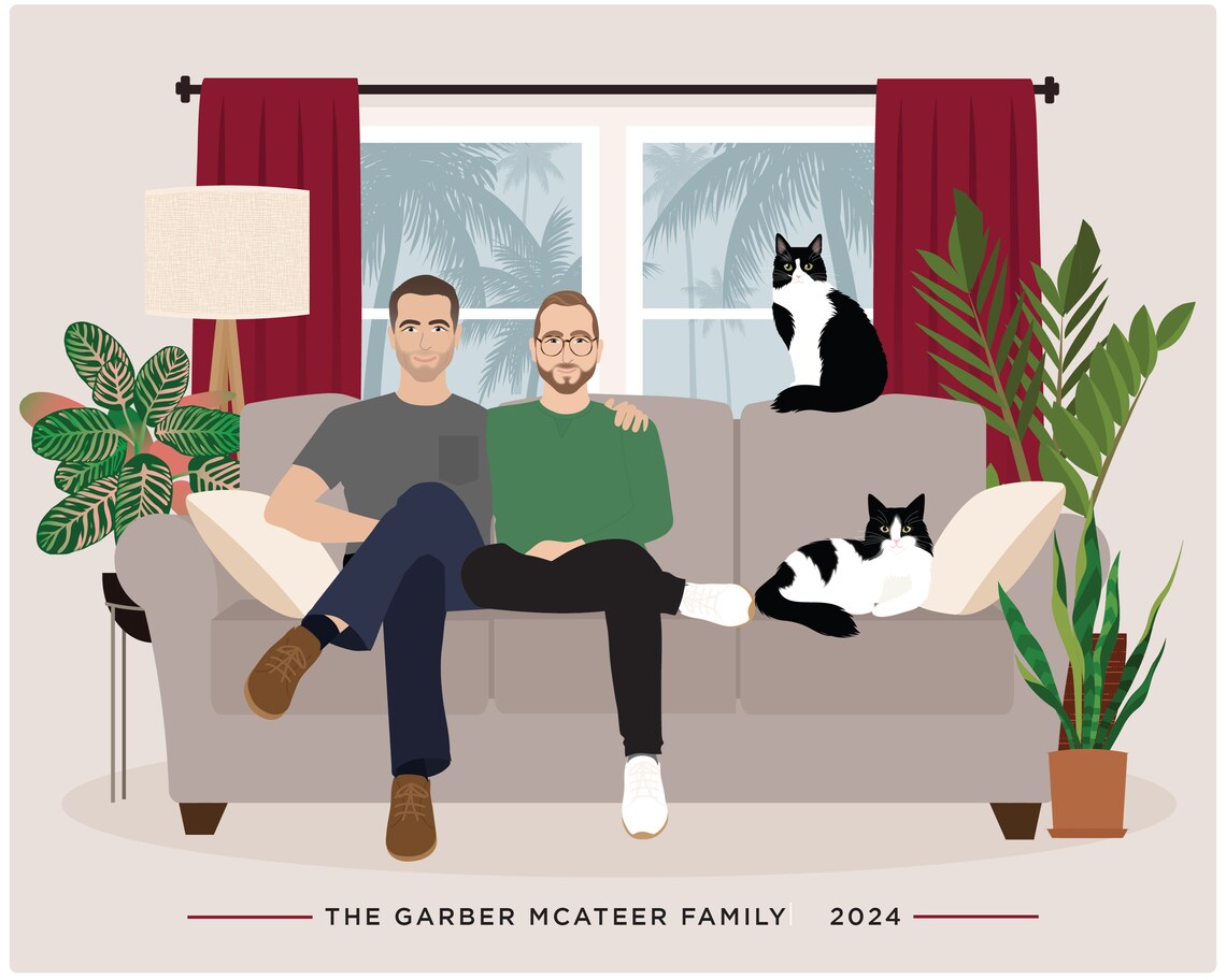 Family Portrait Custom People Drawing - Image 3